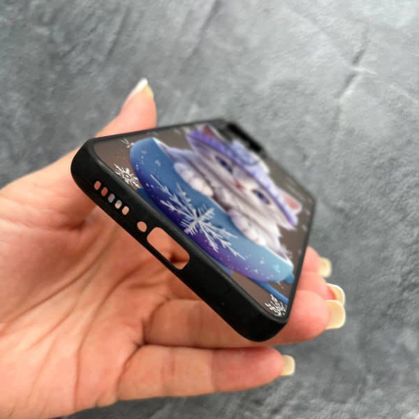 Чехол для Xiaomi 12T / Xiaomi 12T Pro с защитой камеры новогодний котенок в чашке