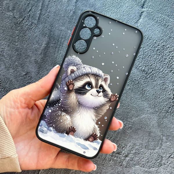 Чохол для Samsung Galaxy A14 з захистом камери новорічний зимовий єнотик