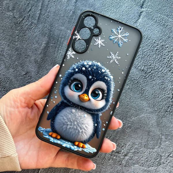 Чохол для Samsung Galaxy A14 з захистом камери новорічний милий пінгвін