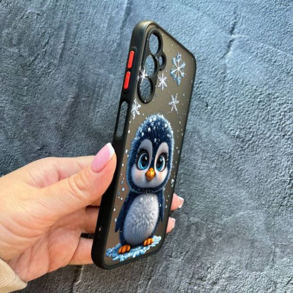 Чохол для Samsung Galaxy A14 з захистом камери новорічний милий пінгвін