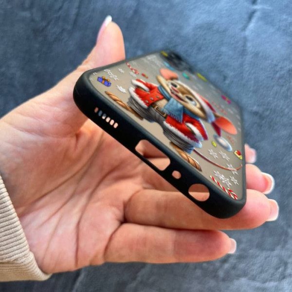 Чехол для Samsung Galaxy A14 с защитой камеры новогодний мышонок в костюме санты