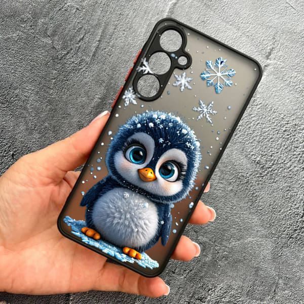 Чохол для Samsung Galaxy S21 з захистом камери новорічний милий пінгвін