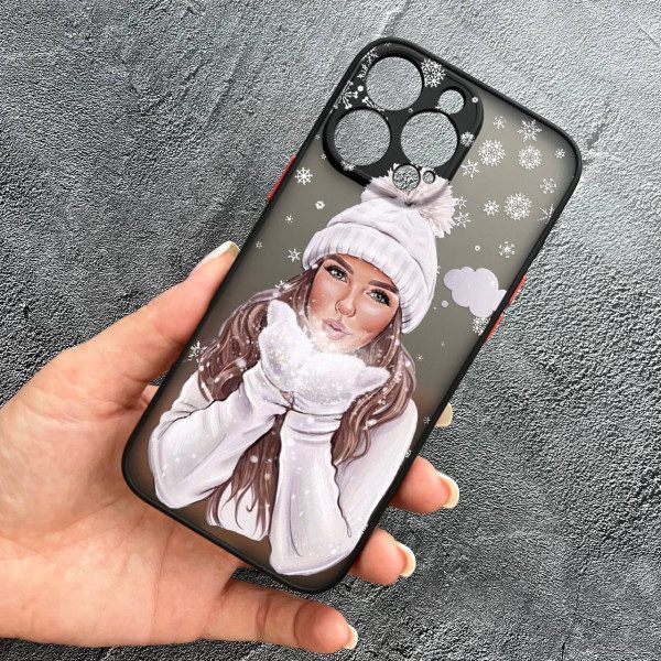 Чехол для iPhone 16 Pro Max с защитой камеры новогодний зимнее дыхание
