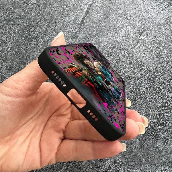 Чехол для iPhone 13 Pro с защитой камеры новогодний Санта Киберпанк