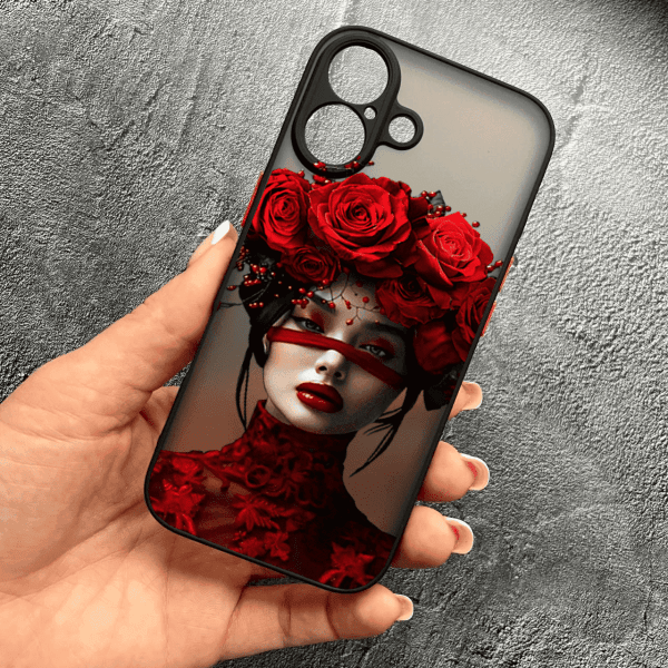 Чехол для iPhone 17 с защитой камеры с девочкой и цветами