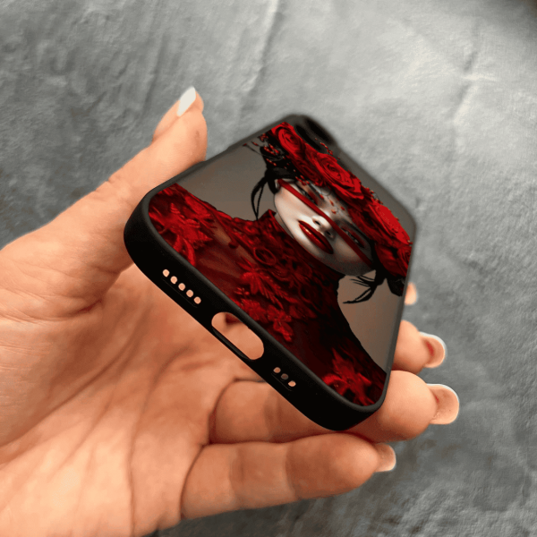 Чехол для iPhone 17 с защитой камеры с девочкой и цветами