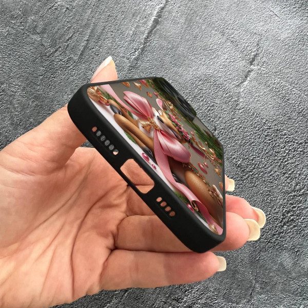 Чехол для iPhone 14 Pro с защитой камеры новогодний Рождественский олененок