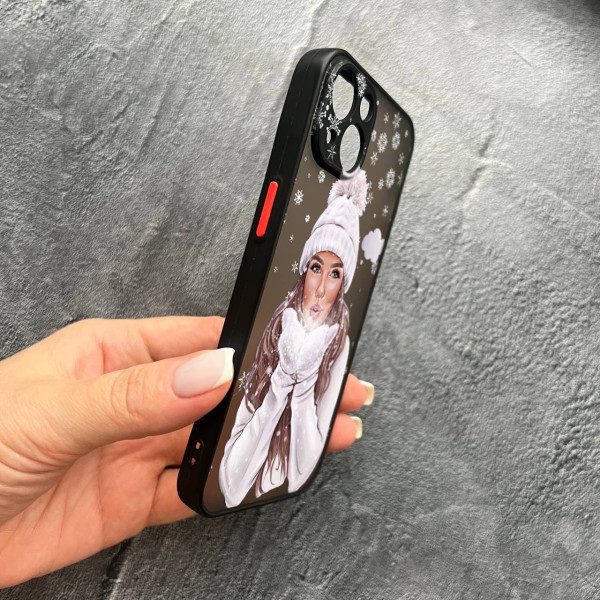 Чехол для iPhone 15 с защитой камеры новогодний зимнее дыхание