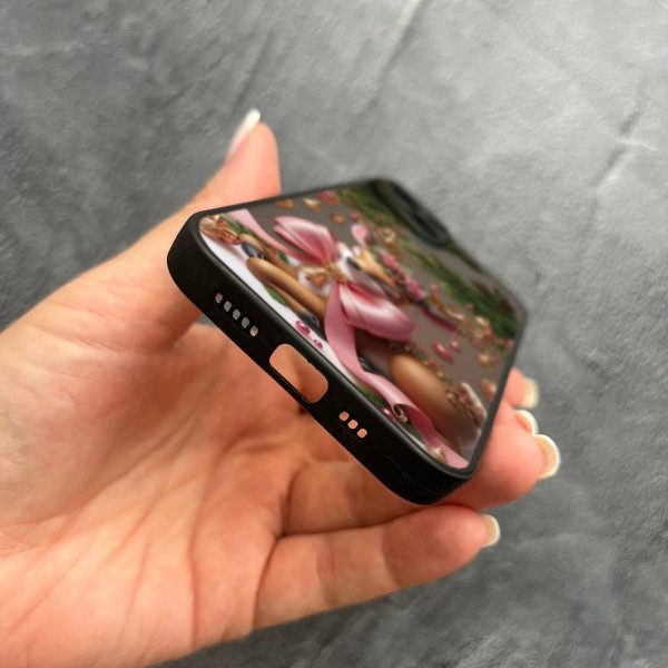 Чехол для iPhone 15 с защитой камеры новогодний Рождественский олененок