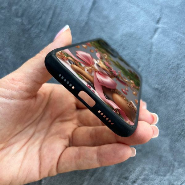 Чехол для iPhone 11 с защитой камеры новогодний Рождественский олененок