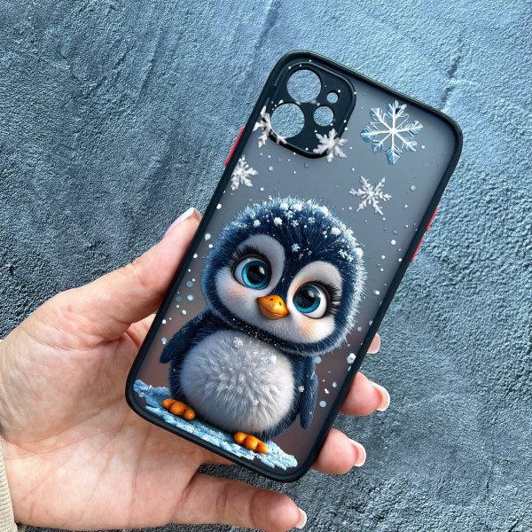 Чохол для iPhone 11 з захистом камери новорічний милий пінгвін