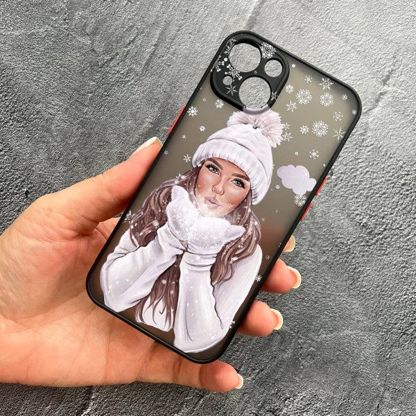 Чехол для iPhone 15 plus с защитой камеры новогодний зимнее дыхание