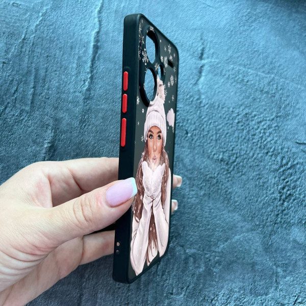 Чехол для Xiaomi Redmi Note 13 Pro 5G с защитой камеры новогодний зимнее дыхание