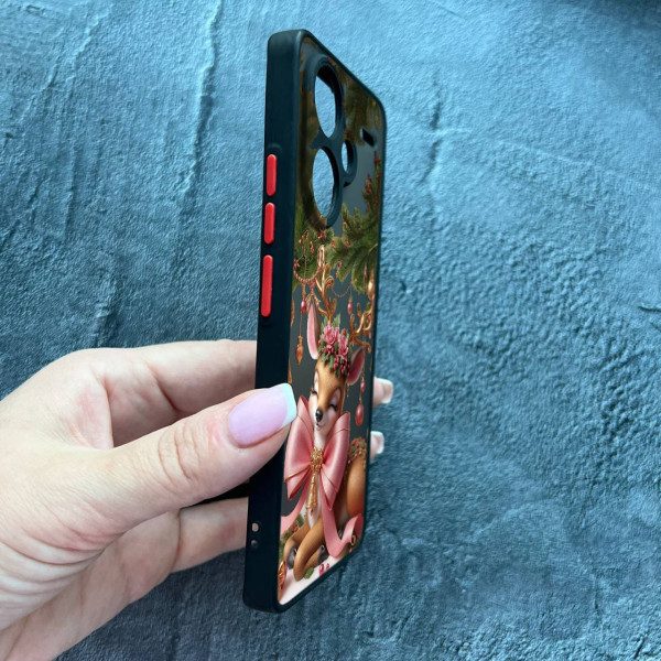 Чохол для Xiaomi Redmi Note 13 Pro 5G з захистом камери новорічний Різдвяне оленятко