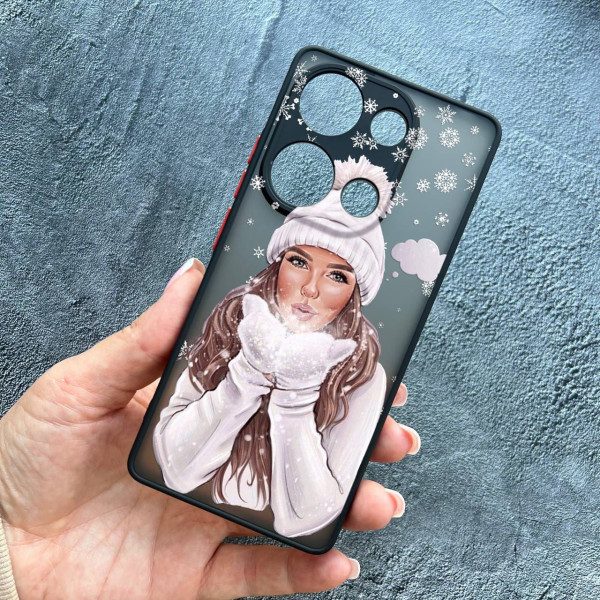 Чохол для Xiaomi Redmi Note 13 Pro 4G / Poco M6 Pro 4G / Xiaomi Redmi Note 14S  з захистом камери новорічний зимовий подих