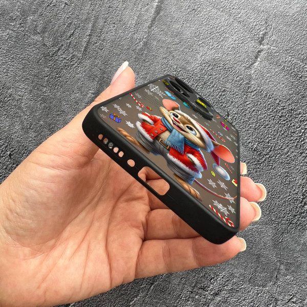 Чехол для Xiaomi Redmi Note 13 4G с защитой камеры новогодний мышонок в костюме санты