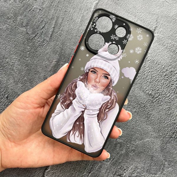 Чохол для Xiaomi Redmi Note 13 4G з захистом камери новорічний зимовий подих