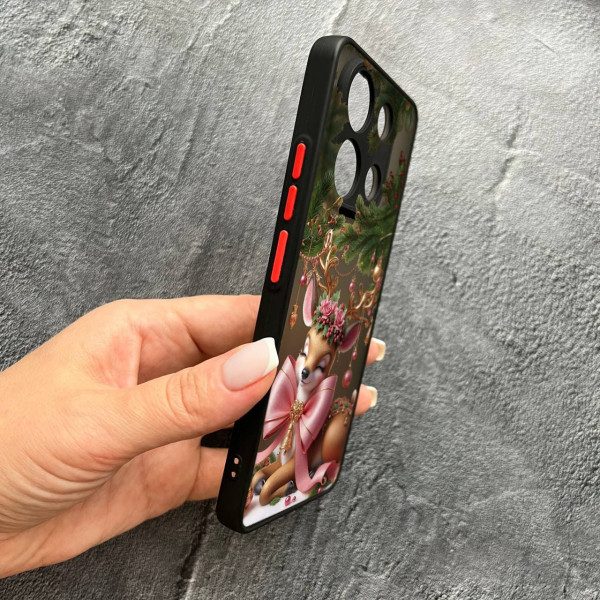 Чохол для Xiaomi Redmi Note 13 4G з захистом камери новорічний Різдвяне оленятко