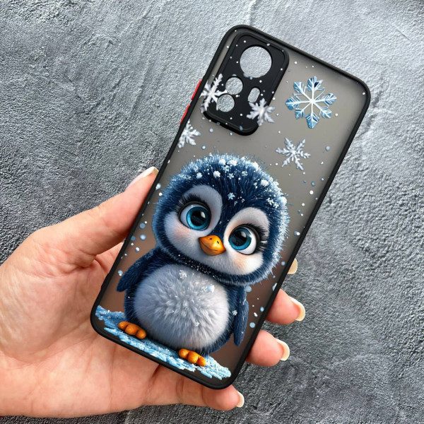 Чохол для Xiaomi Redmi Note 12S з захистом камери новорічний милий пінгвін