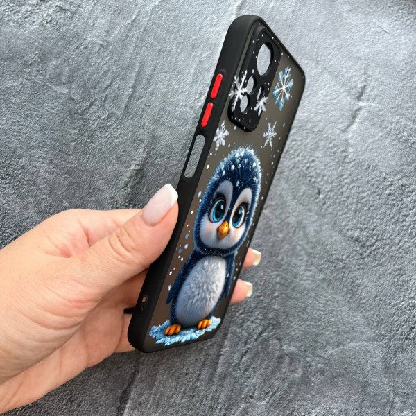 Чохол для Xiaomi Redmi Note 12S з захистом камери новорічний милий пінгвін