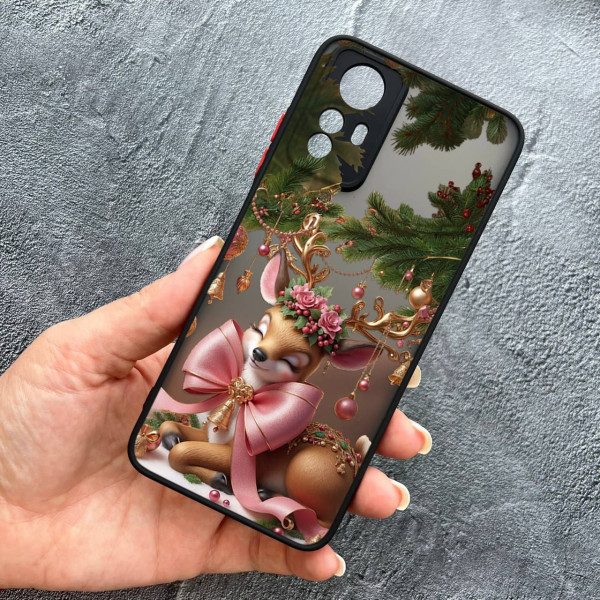 Чохол для Xiaomi Redmi Note 12S з захистом камери новорічний Різдвяне оленятко
