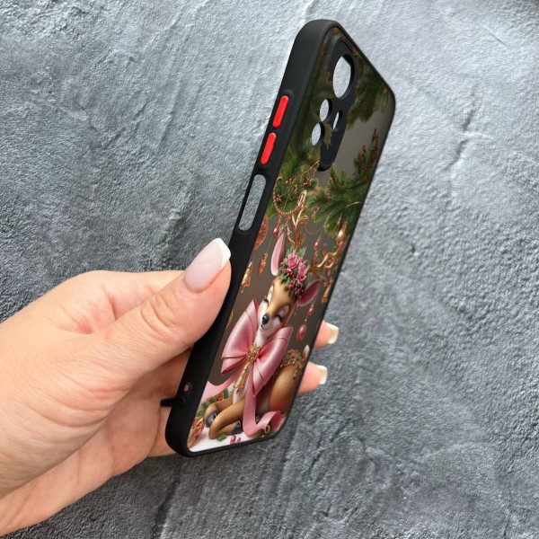 Чохол для Xiaomi Redmi Note 12S з захистом камери новорічний Різдвяне оленятко