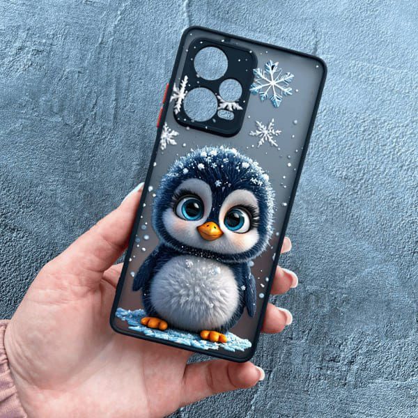 Чохол для Xiaomi Redmi Note 12 Pro 5G з захистом камери новорічний милий пінгвін