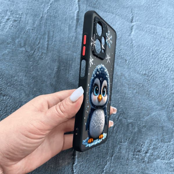Чохол для Xiaomi Redmi Note 12 Pro 5G з захистом камери новорічний милий пінгвін