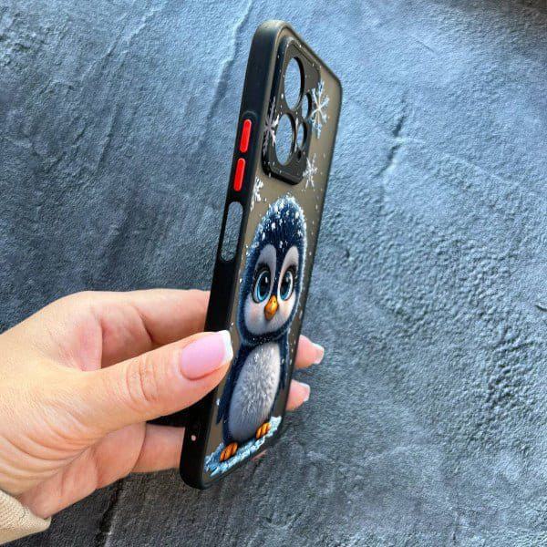 Чохол для Xiaomi Redmi Note 12 4G з захистом камери новорічний милий пінгвін