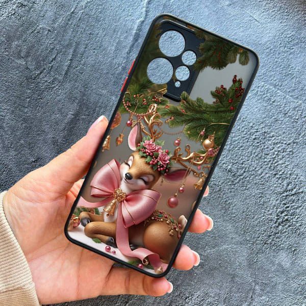 Чохол для Xiaomi Redmi Note 12 4G з захистом камери новорічний Різдвяне оленятко