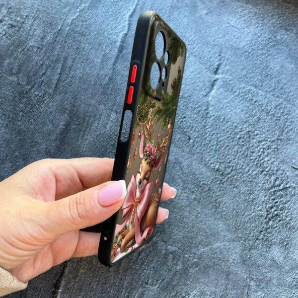 Чохол для Xiaomi Redmi Note 12 4G з захистом камери новорічний Різдвяне оленятко