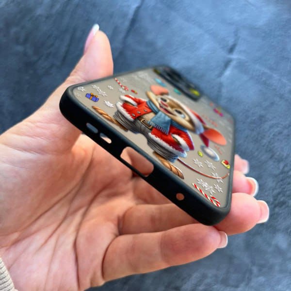 Чехол для Xiaomi Redmi Note 12 4G с защитой камеры новогодний мышонок в костюме санты