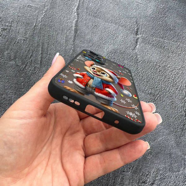 Чехол для Xiaomi Redmi Note 11 Pro Plus 5G с защитой камеры новогодний мышонок в костюме санты