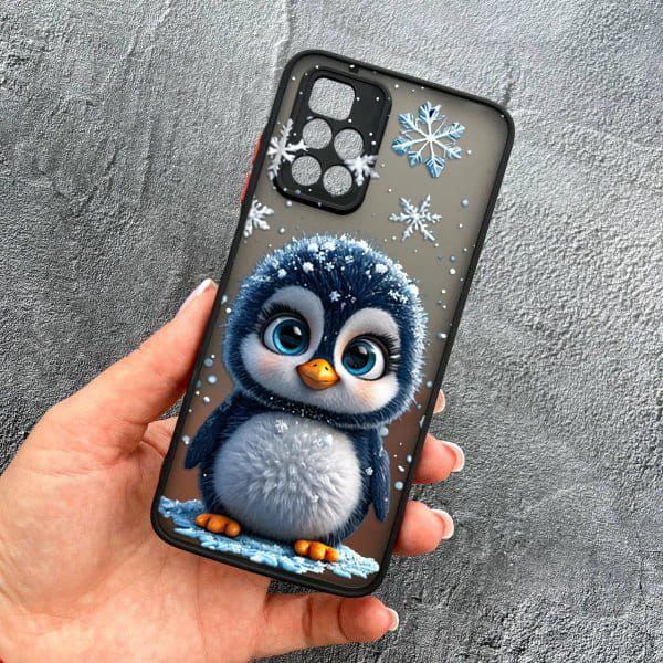 Чехол для Xiaomi Redmi Note 11 Pro Plus 5G с защитой камеры новогодний милый пингвин