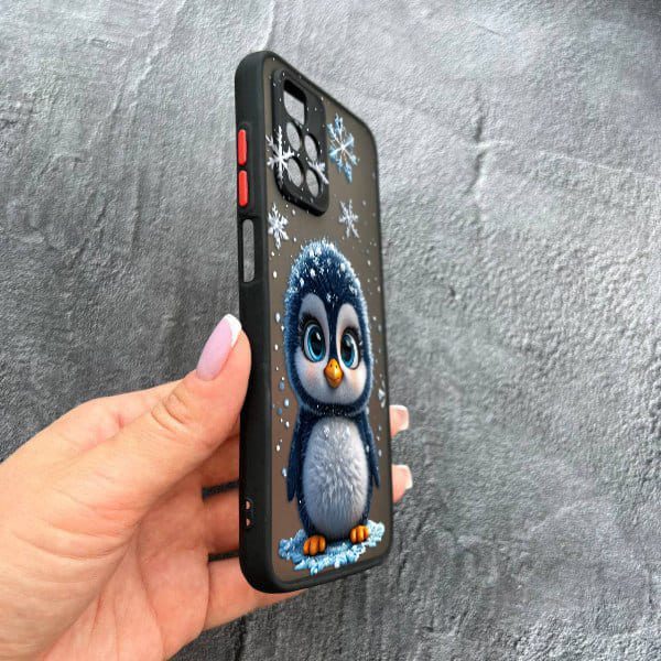 Чехол для Xiaomi Redmi Note 11 Pro Plus 5G с защитой камеры новогодний милый пингвин