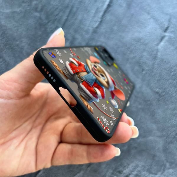 Чехол для Xiaomi Redmi Note 11 / Note 11s с защитой камеры новогодний мышонок в костюме санты