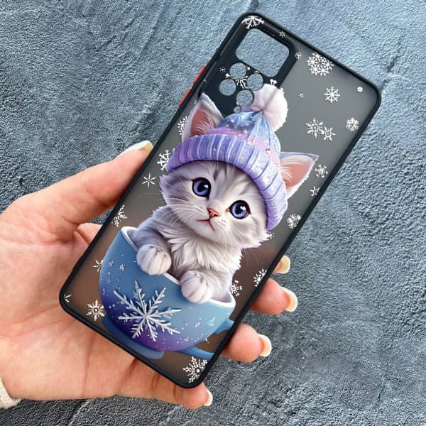 Чохол для Xiaomi Redmi Note 11 Pro / Redmi Note 12 Pro 4G з захистом камери новорічне кошеня в чашці