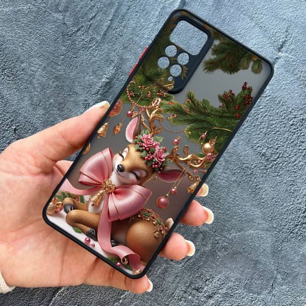 Чохол для Xiaomi Redmi Note 11 Pro / Redmi Note 12 Pro 4G з захистом камери новорічний Різдвяне оленятко