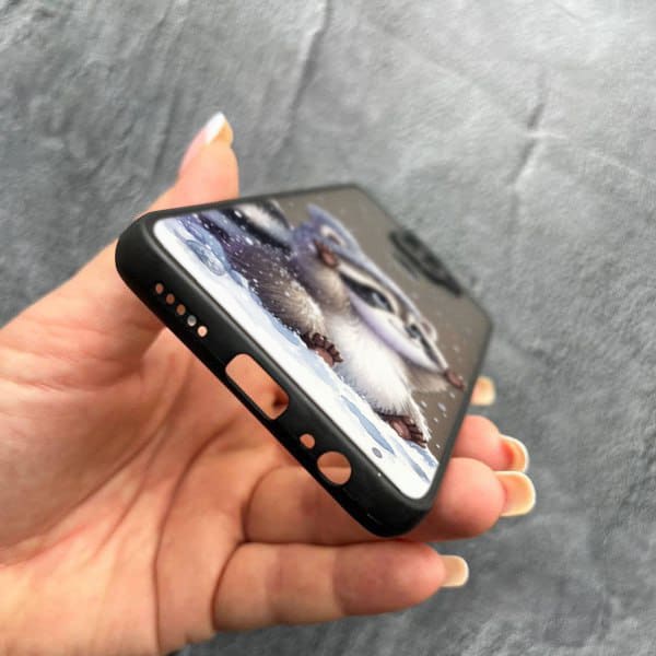 Чехол для Xiaomi Redmi Note 9 / Redmi 10X с защитой камеры новогодний зимний енотик
