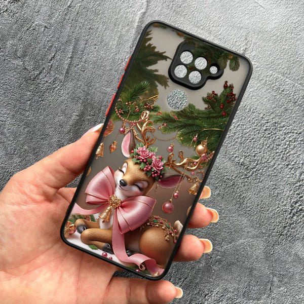 Чохол для Xiaomi Redmi Note 9 / Redmi 10X з захистом камери новорічний Різдвяне оленятко