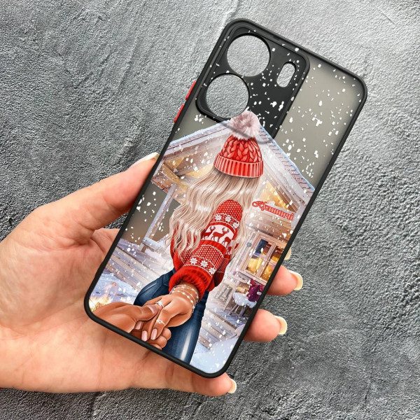 Чохол для Xiaomi Redmi 13C 4G / Poco C65 з захистом камери новорічна казка