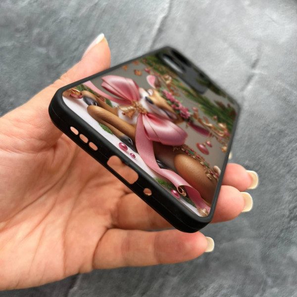 Чехол для Xiaomi Redmi 13C 4G / Poco C65 с защитой камеры новогодний Рождественский олененок