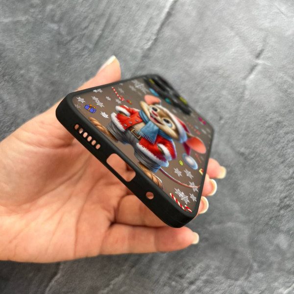 Чехол для Xiaomi Redmi 13 4G / Poco M6 4G с защитой камеры новогодний мышонок в костюме санты