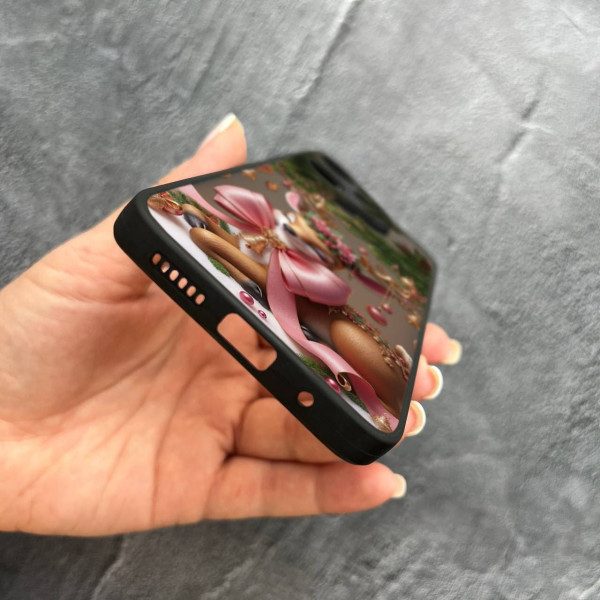 Чехол для Xiaomi Redmi 13 4G / Poco M6 4G с защитой камеры новогодний Рождественский олененок