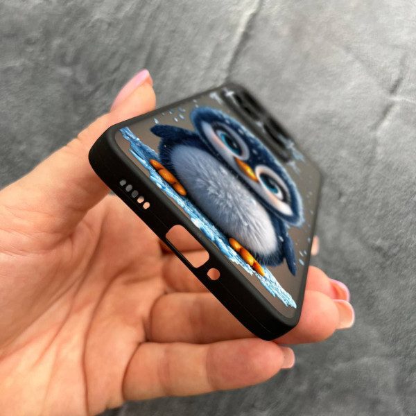 Чехол для Xiaomi 14T с защитой камеры новогодний милый пингвин