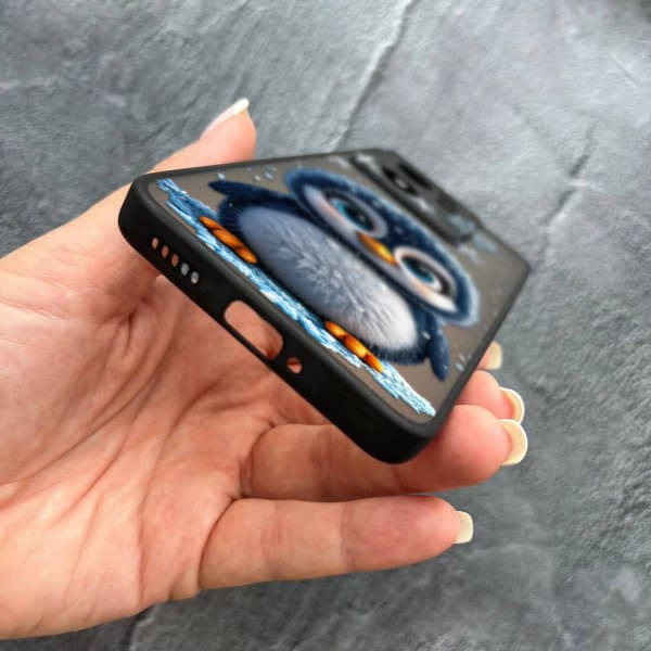 Чехол для Xiaomi 13T / 13T Pro с защитой камеры новогодний милый пингвин