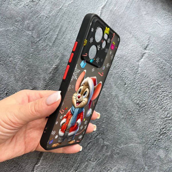 Чохол для Xiaomi 13T / 13T Pro з захистом камери новорічний мишеня в костюмі санти