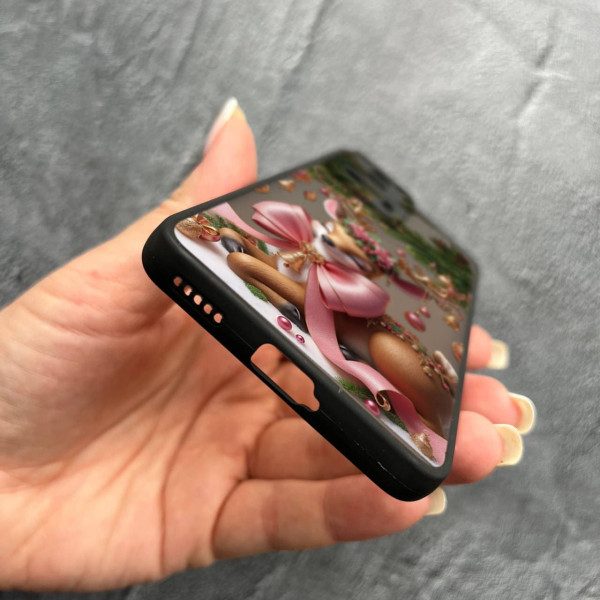 Чехол для Xiaomi 13 Lite новогодний с защитой камеры Рождественский олененок
