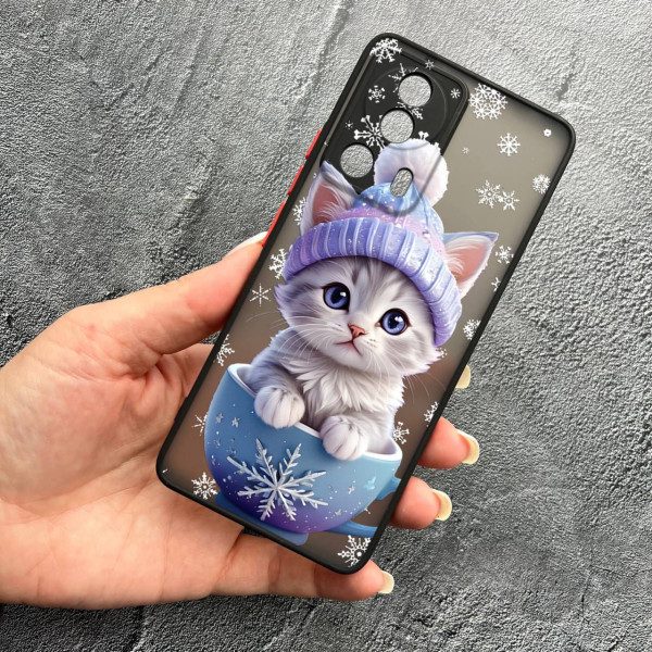 Чохол для Xiaomi Xiaomi 13 Lite з захистом камери новорічний кошеня в чашці