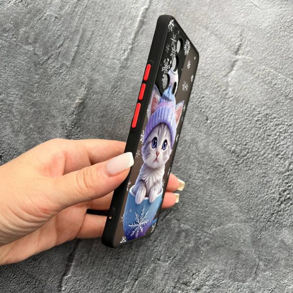 Чохол для Xiaomi Xiaomi 13 Lite з захистом камери новорічний кошеня в чашці